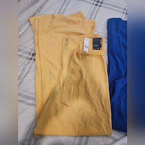 NWT New York and company pants (blue, yellow & white) size 8